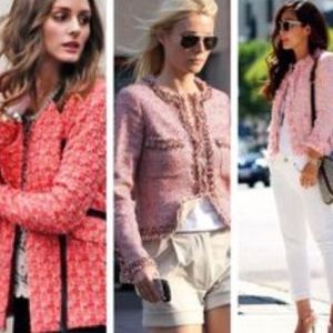Pink tweed jacket